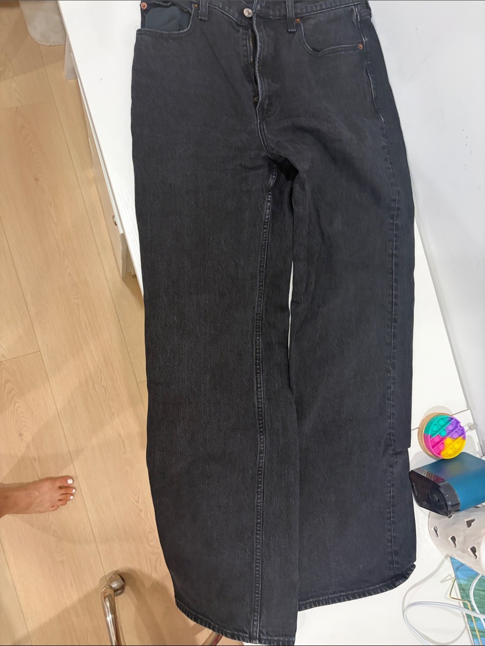 Abercrombie & Fitch Black Wide-Leg Jeans